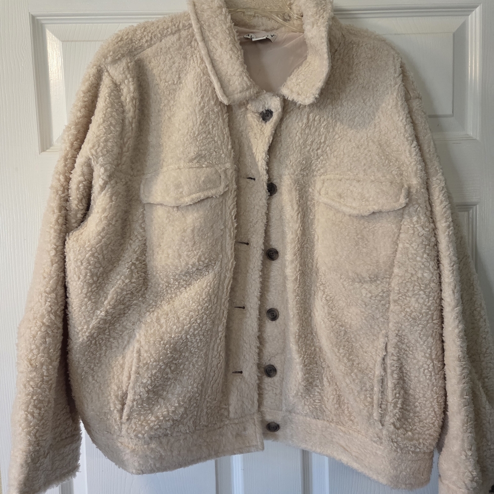 Ava & Viv Cream Sherpa Jacket